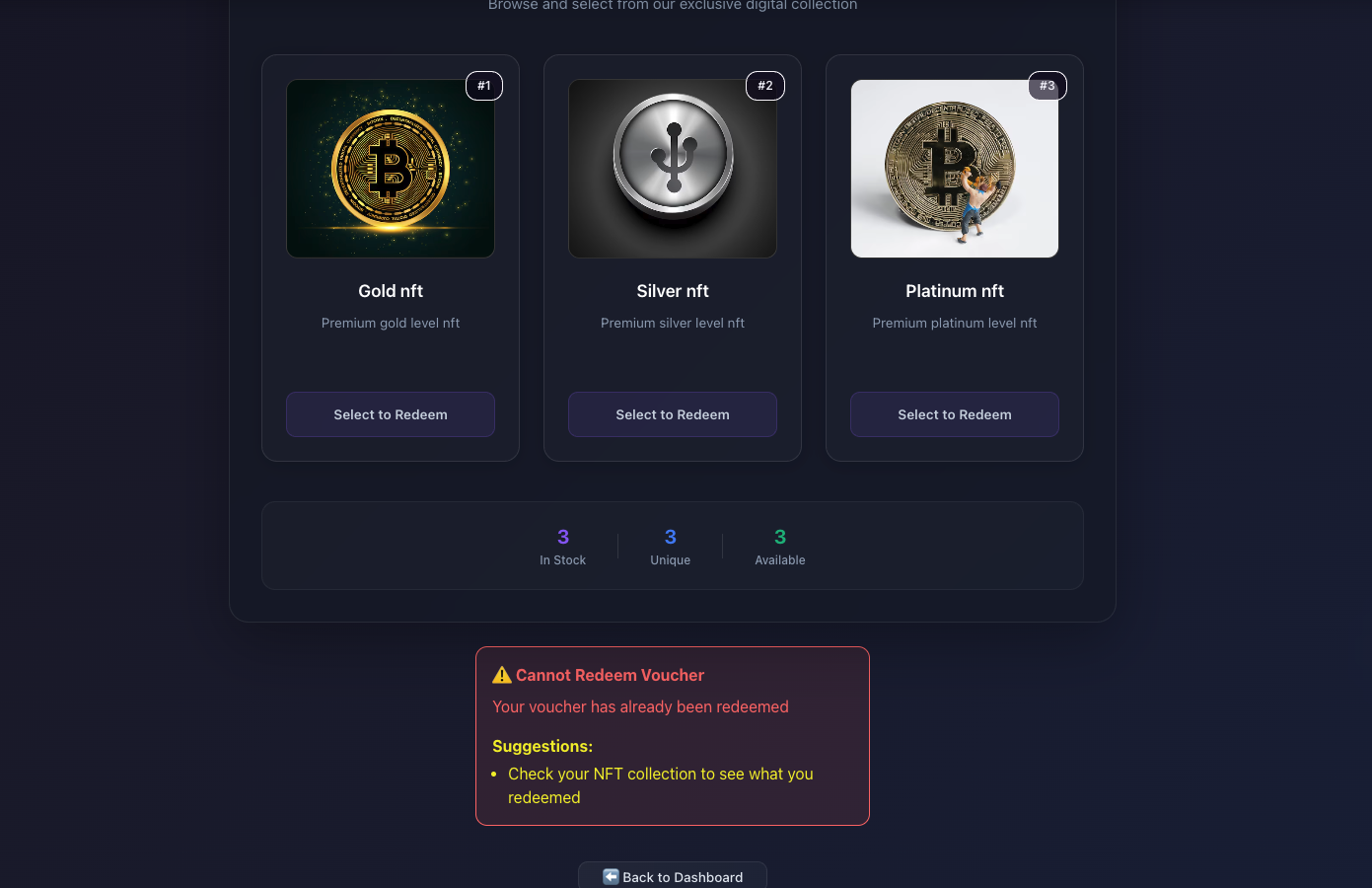 Validation Check Already - Redeemed